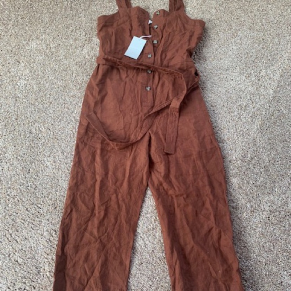 Everlane Linen Square Neck Jumpsuit